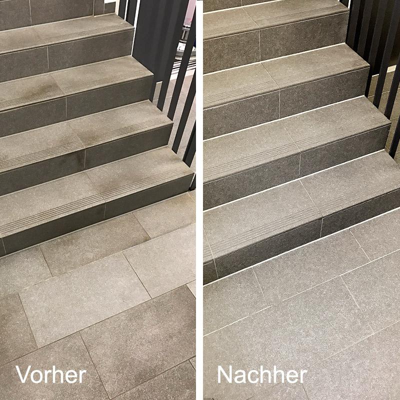 Treppen vorher und nachher